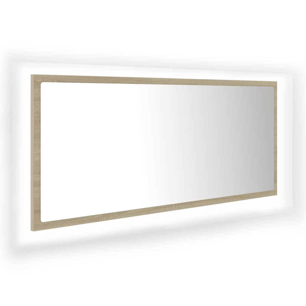 Kylpyhuonepeili LED Sonoma-tammi 100x8,5x37 cm - Sisustajankoti.fi
