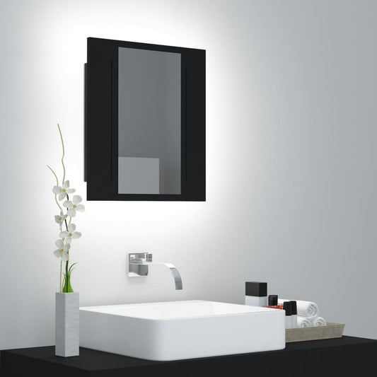 Kylpyhuoneen LED peilikaappi musta 40x12x45 cm - Sisustajankoti.fi