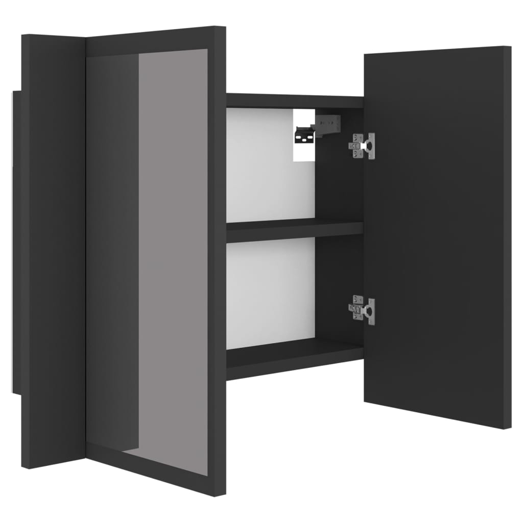 Kylpyhuoneen LED peilikaappi harmaa 60x12x45 cm - Sisustajankoti.fi