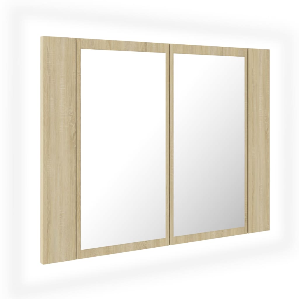 Kylpyhuoneen LED peilikaappi Sonoma tammi 60x12x45 cm - Sisustajankoti.fi