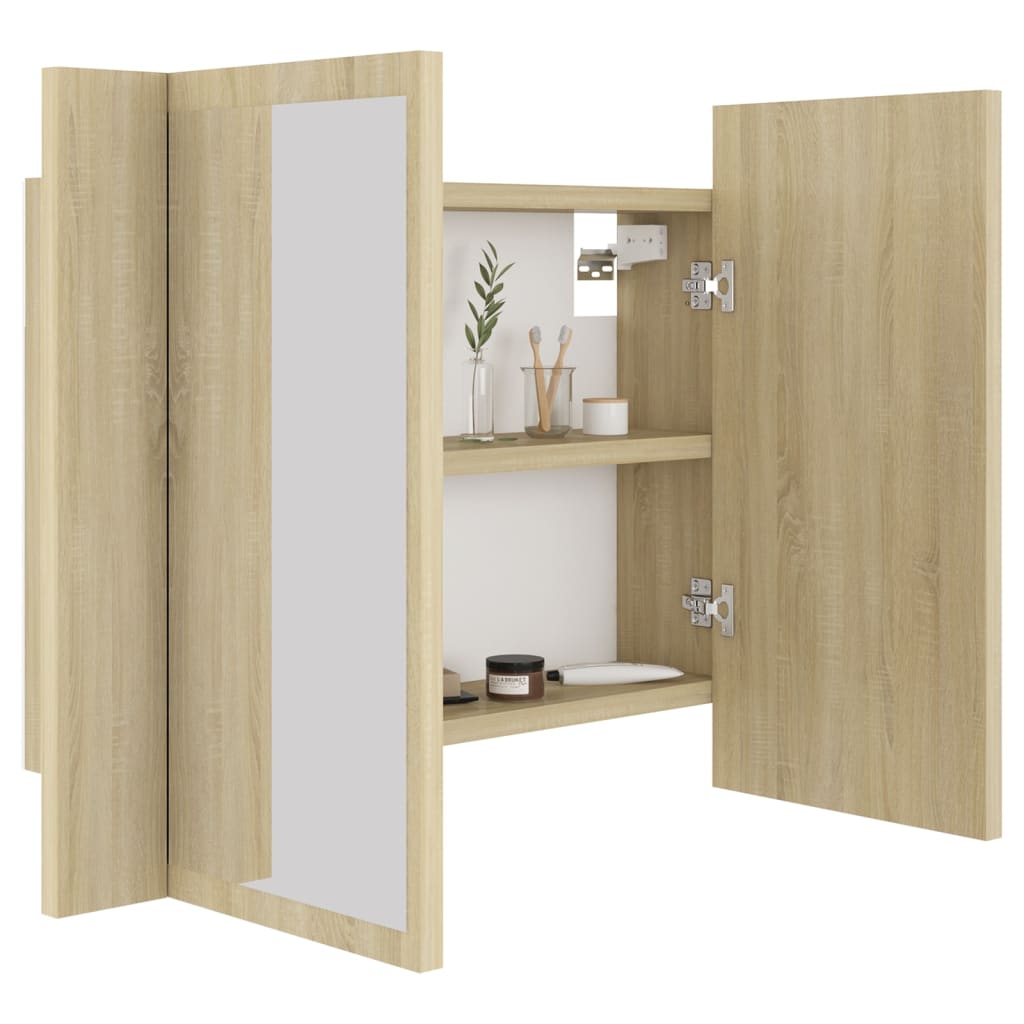 Kylpyhuoneen LED peilikaappi Sonoma tammi 60x12x45 cm - Sisustajankoti.fi