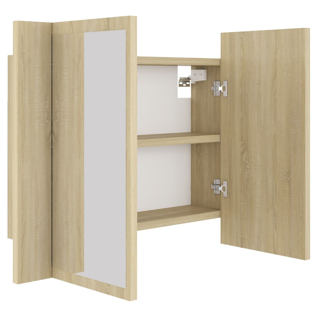 Kylpyhuoneen LED peilikaappi Sonoma tammi 60x12x45 cm - Sisustajankoti.fi