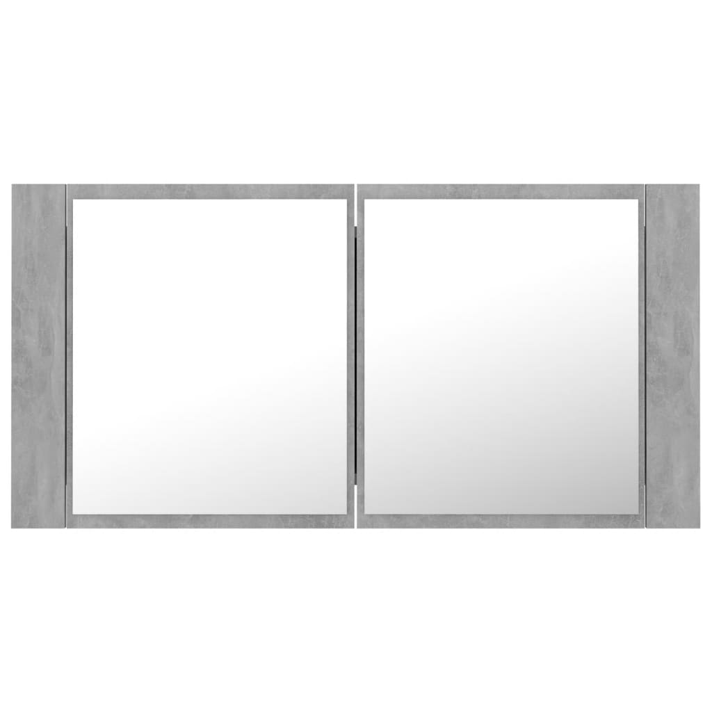 Kylpyhuoneen LED peilikaappi betoninharmaa 90x12x45 cm - Sisustajankoti.fi