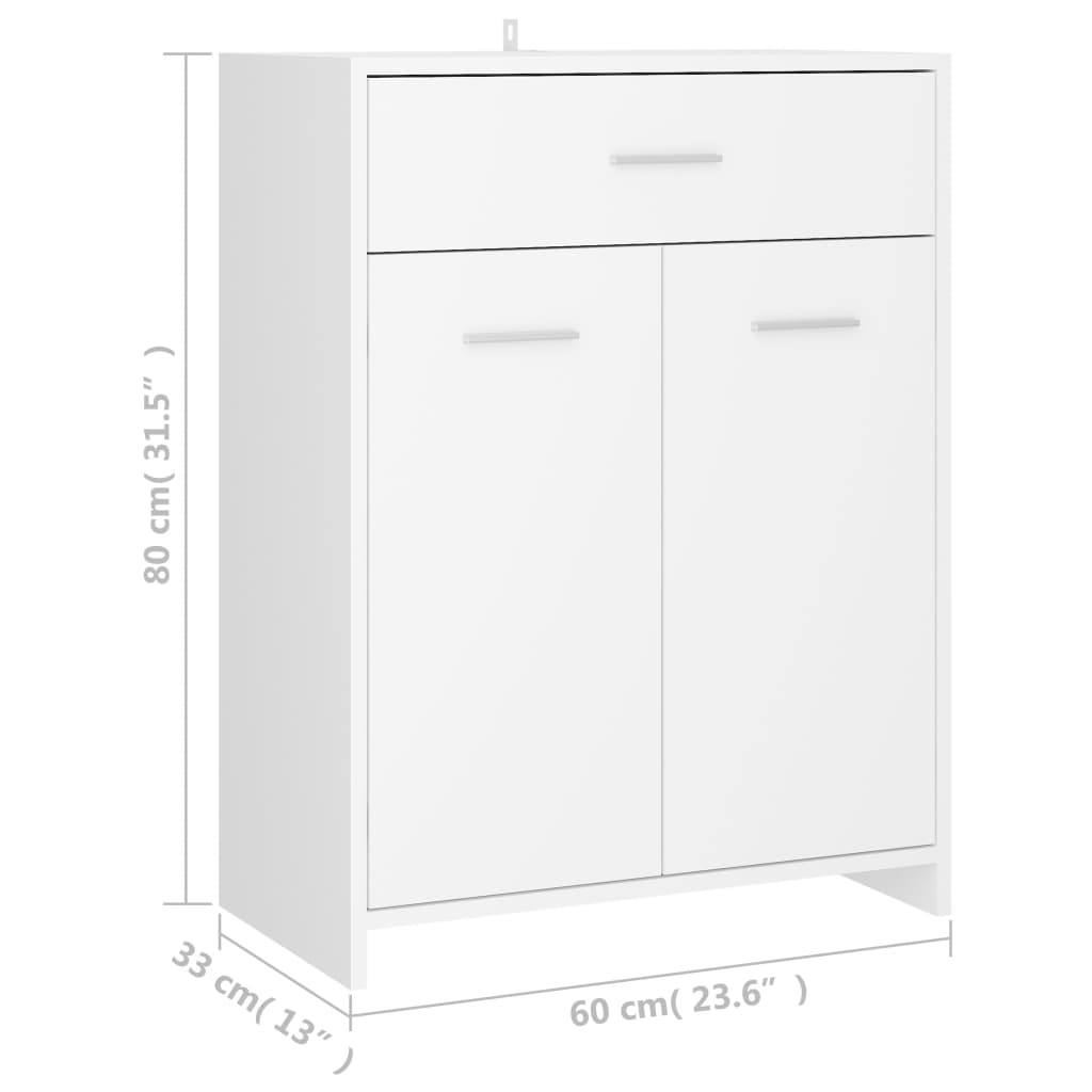 Kylpyhuonekaappi valkoinen 60x33x80 cm - Sisustajankoti.fi