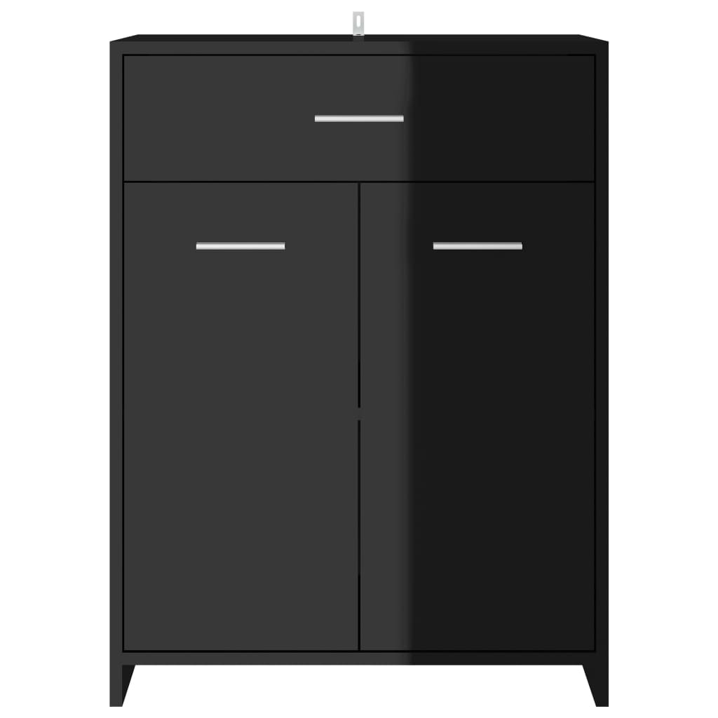 Kylpyhuonekaappi korkeakiilto musta 60x33x80 cm - Sisustajankoti.fi