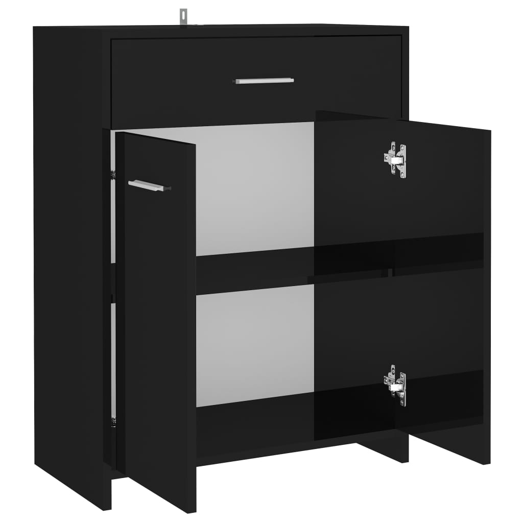 Kylpyhuonekaappi korkeakiilto musta 60x33x80 cm - Sisustajankoti.fi