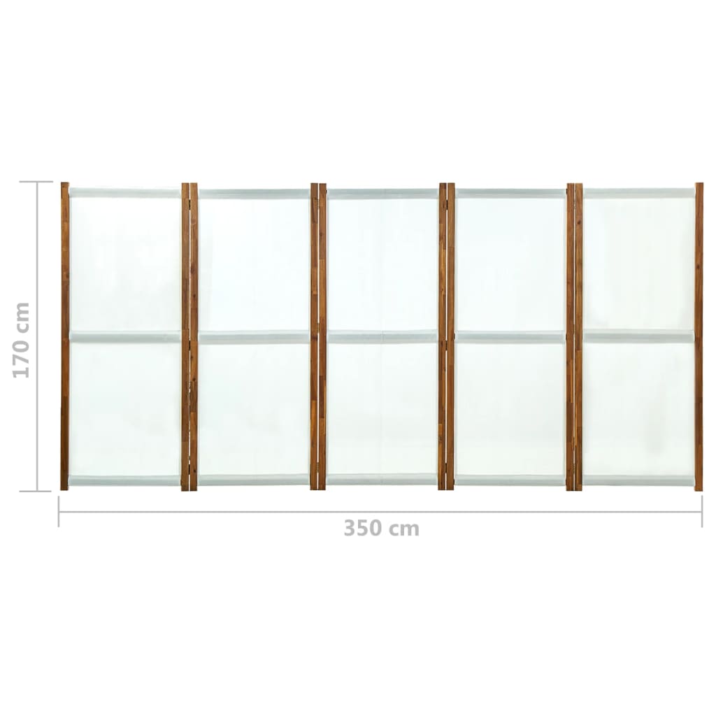 5-paneelinen tilanjakaja kermanvalkoinen 350x170 cm - Sisustajankoti.fi