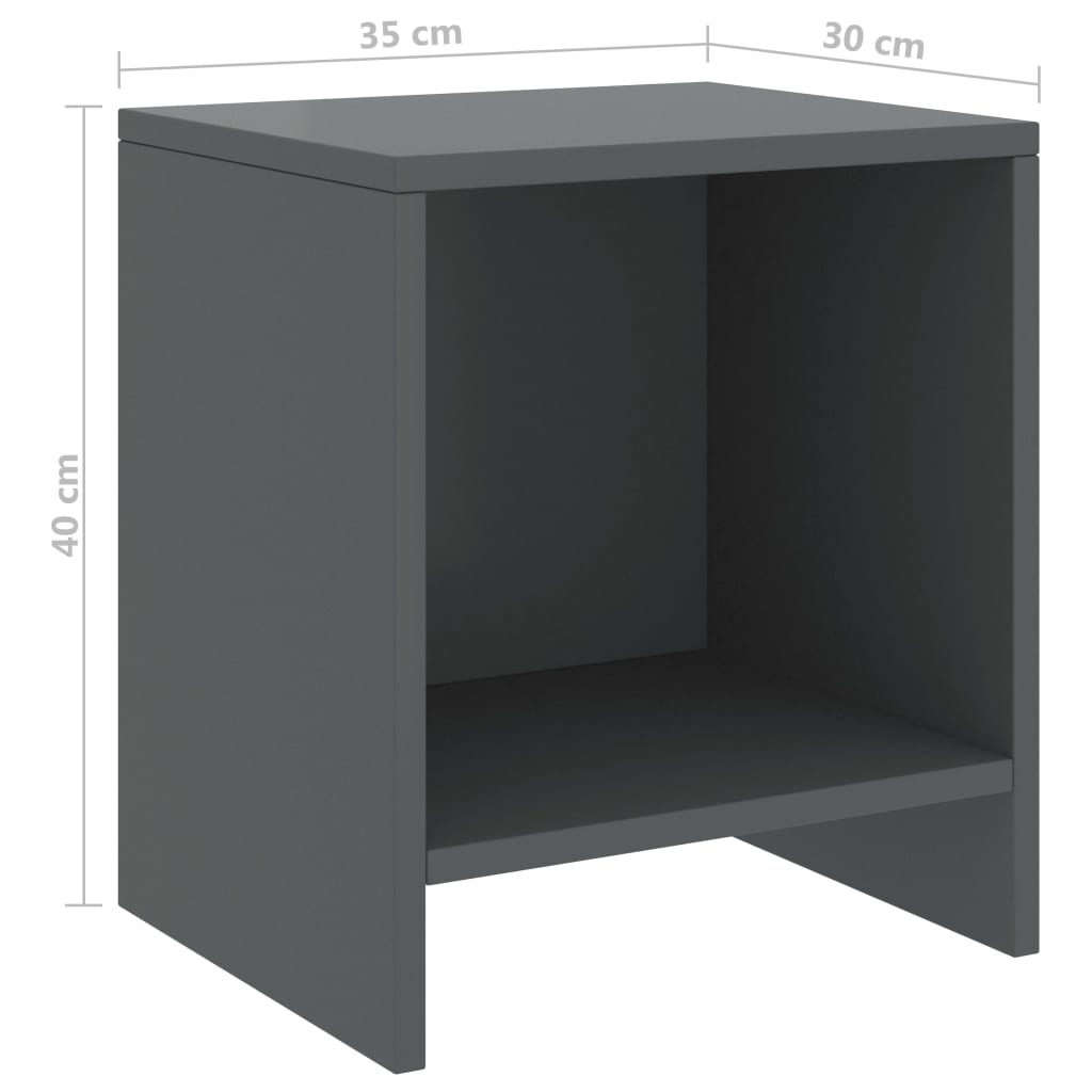 Yöpöydät 2 kpl tummanharmaa 35x30x40 cm täysi mänty - Sisustajankoti.fi