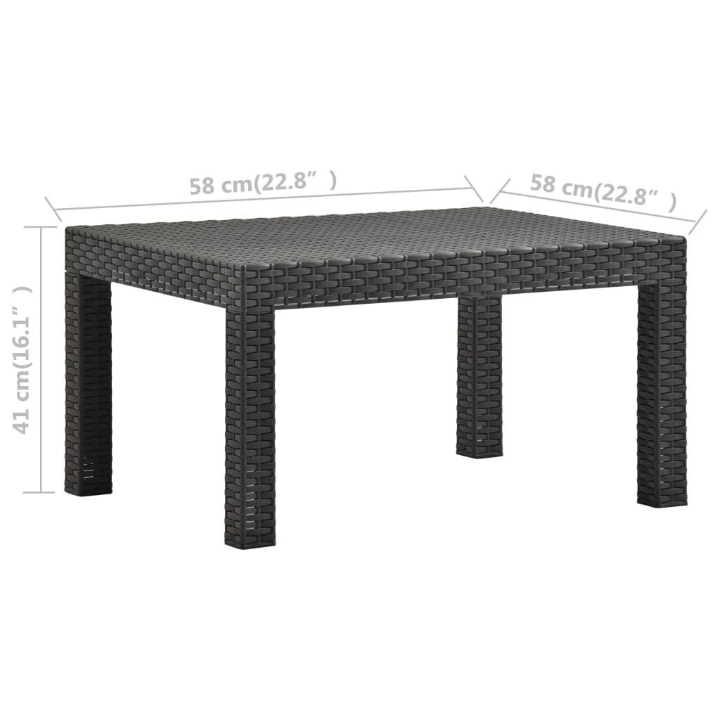 Puutarhapöytä antrasiitti 58x58x41 cm PP - Sisustajankoti.fi