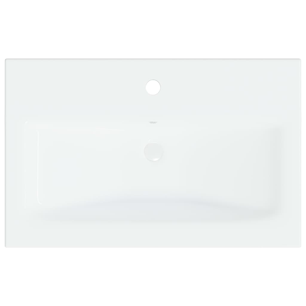 Sisäänrakennettu pesuallas hanalla 61x39x18cm keraami valkoinen - Sisustajankoti.fi