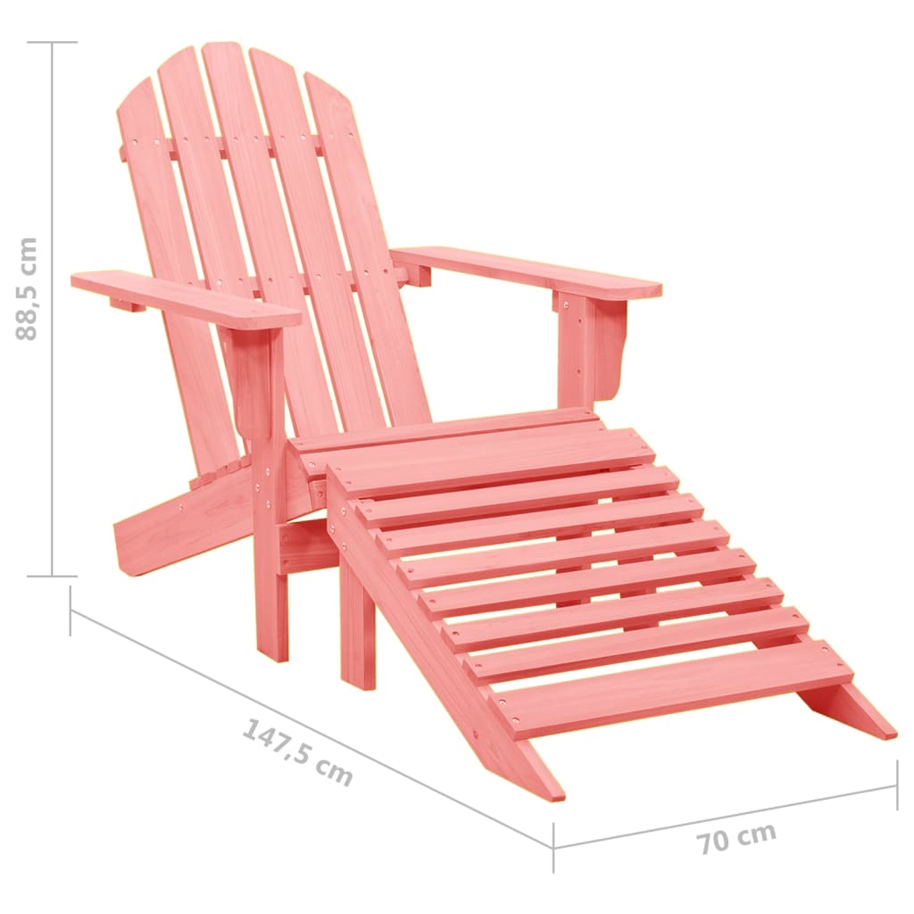 Adirondack-puutarhatuoli rahilla täysi kuusi pinkki - Sisustajankoti.fi