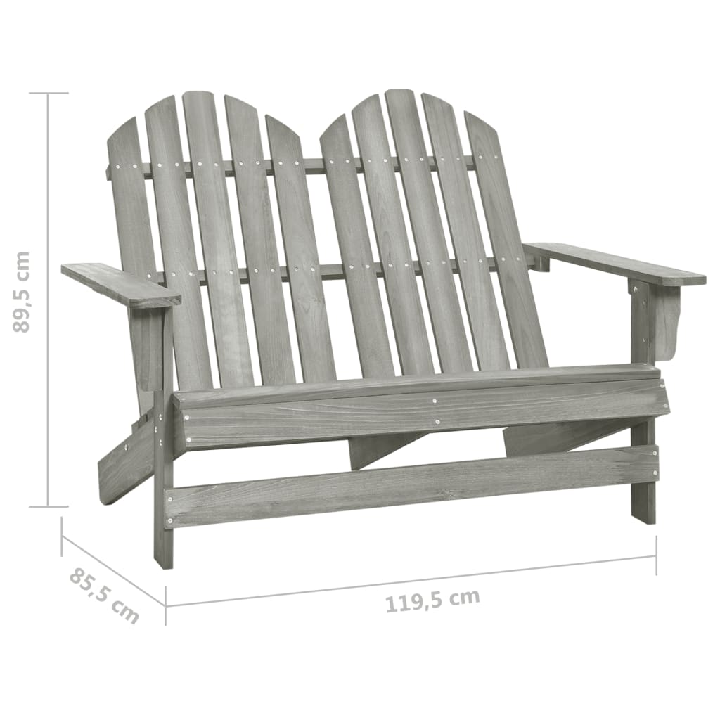 2-istuttava Adirondack-puutarhatuoli täysi kuusi harmaa - Sisustajankoti.fi