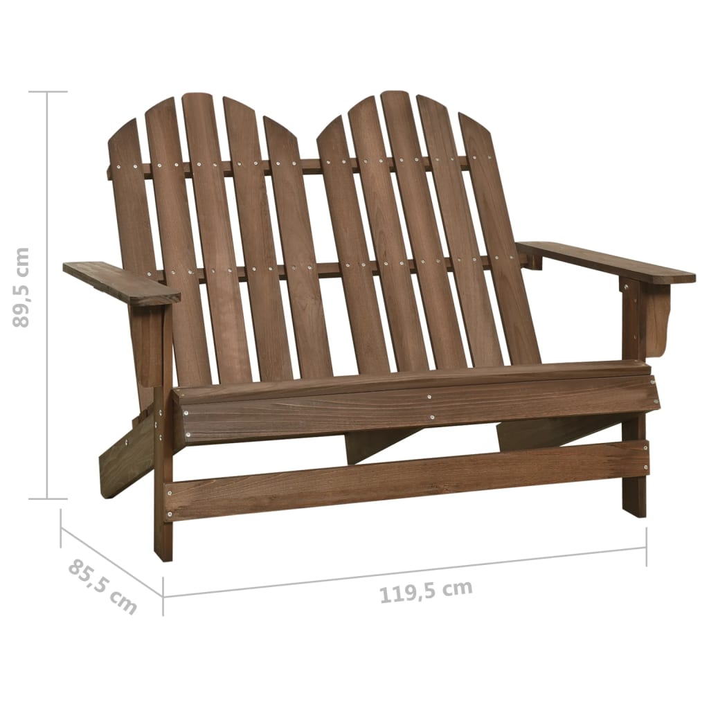 2-istuttava Adirondack-puutarhatuoli täysi kuusi ruskea - Sisustajankoti.fi