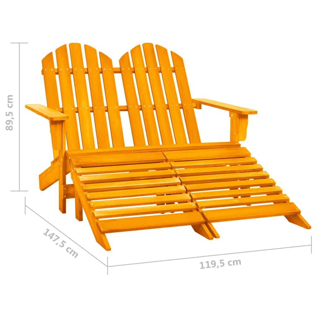 2-istuttava Adirondack-puutarhatuoli/rahi kuusi oranssi - Sisustajankoti.fi