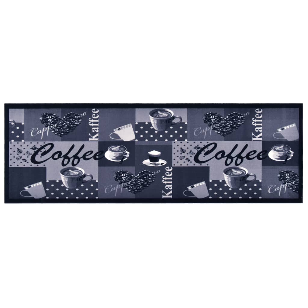 Keittiön pestävä lattiamatto Coffee sininen 45x150 cm - Sisustajankoti.fi