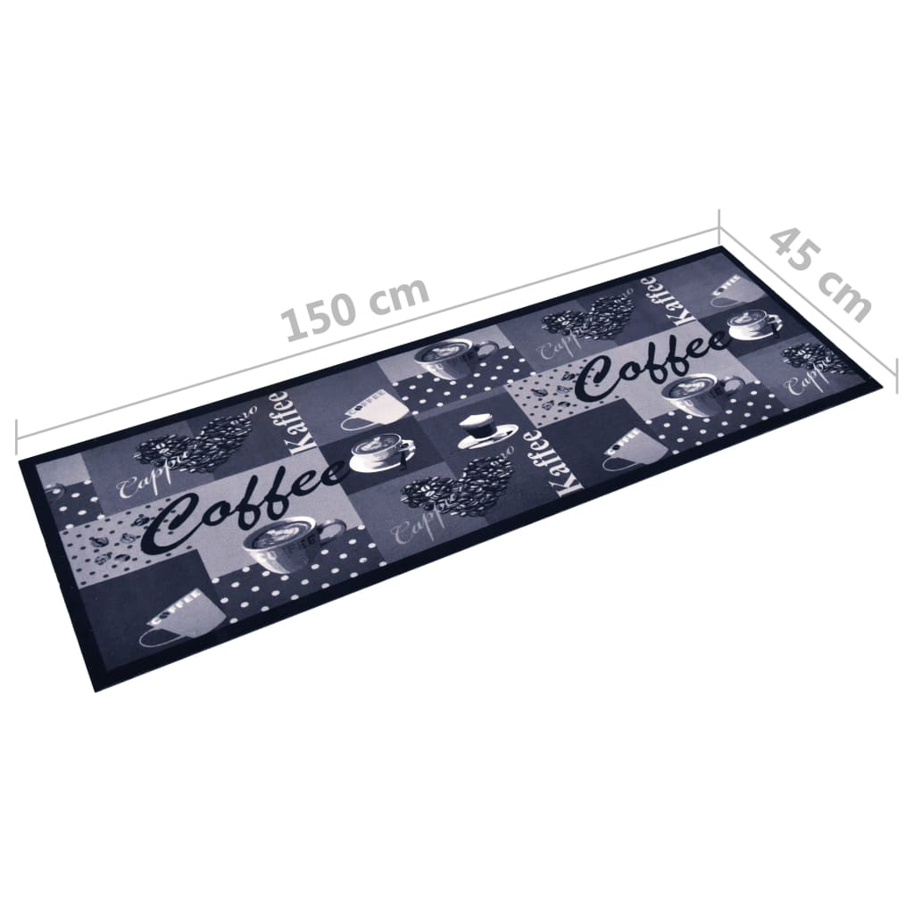 Keittiön pestävä lattiamatto Coffee sininen 45x150 cm - Sisustajankoti.fi