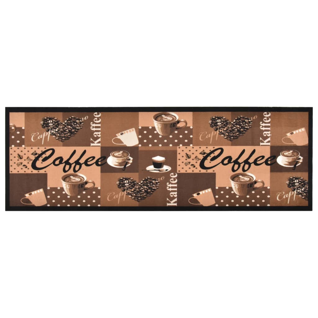Keittiön pestävä lattiamatto Coffee ruskea 60x300 cm - Sisustajankoti.fi