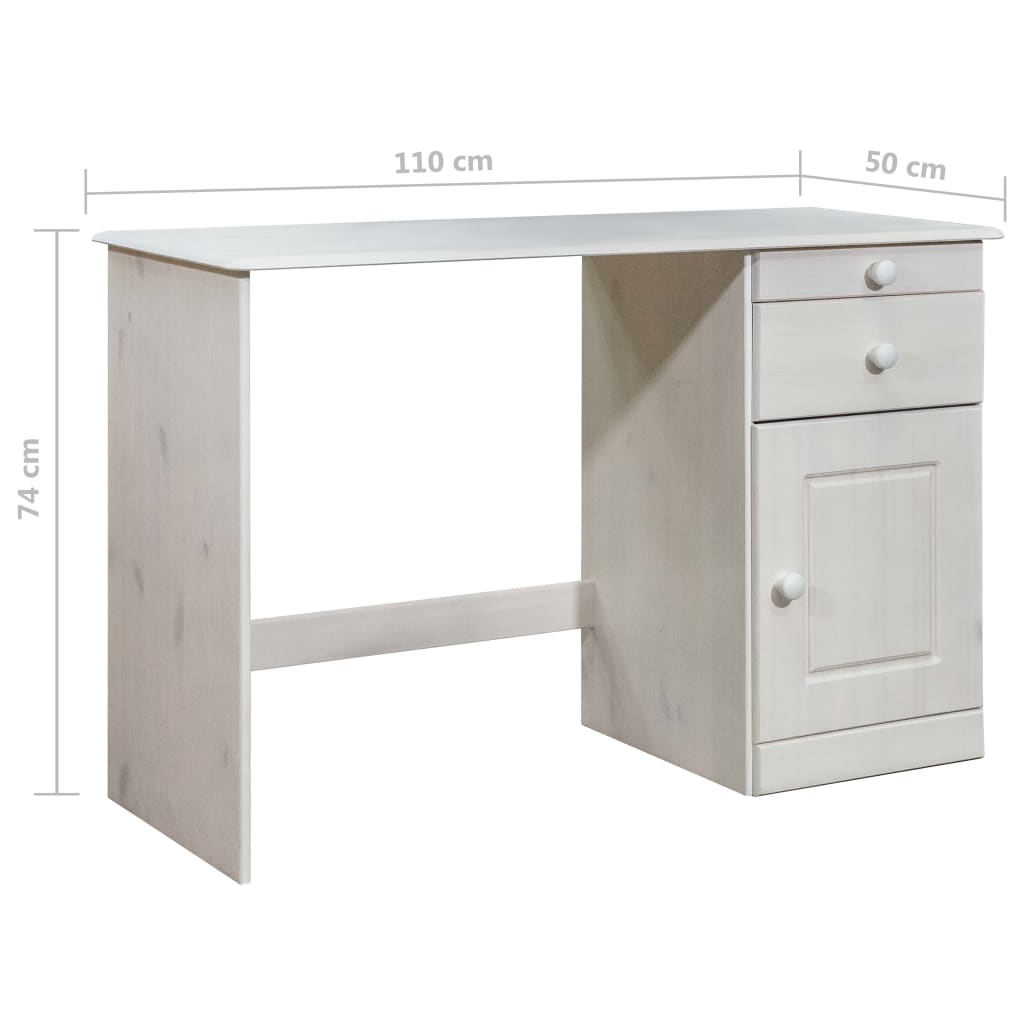 Työpöytä vetolaatikoilla 110x50x74 cm täysi mänty - Sisustajankoti.fi