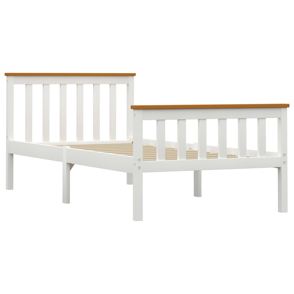 Sängynrunko 2 vetolaatikolla valkoinen täysi mänty 100x200 cm - Sisustajankoti.fi