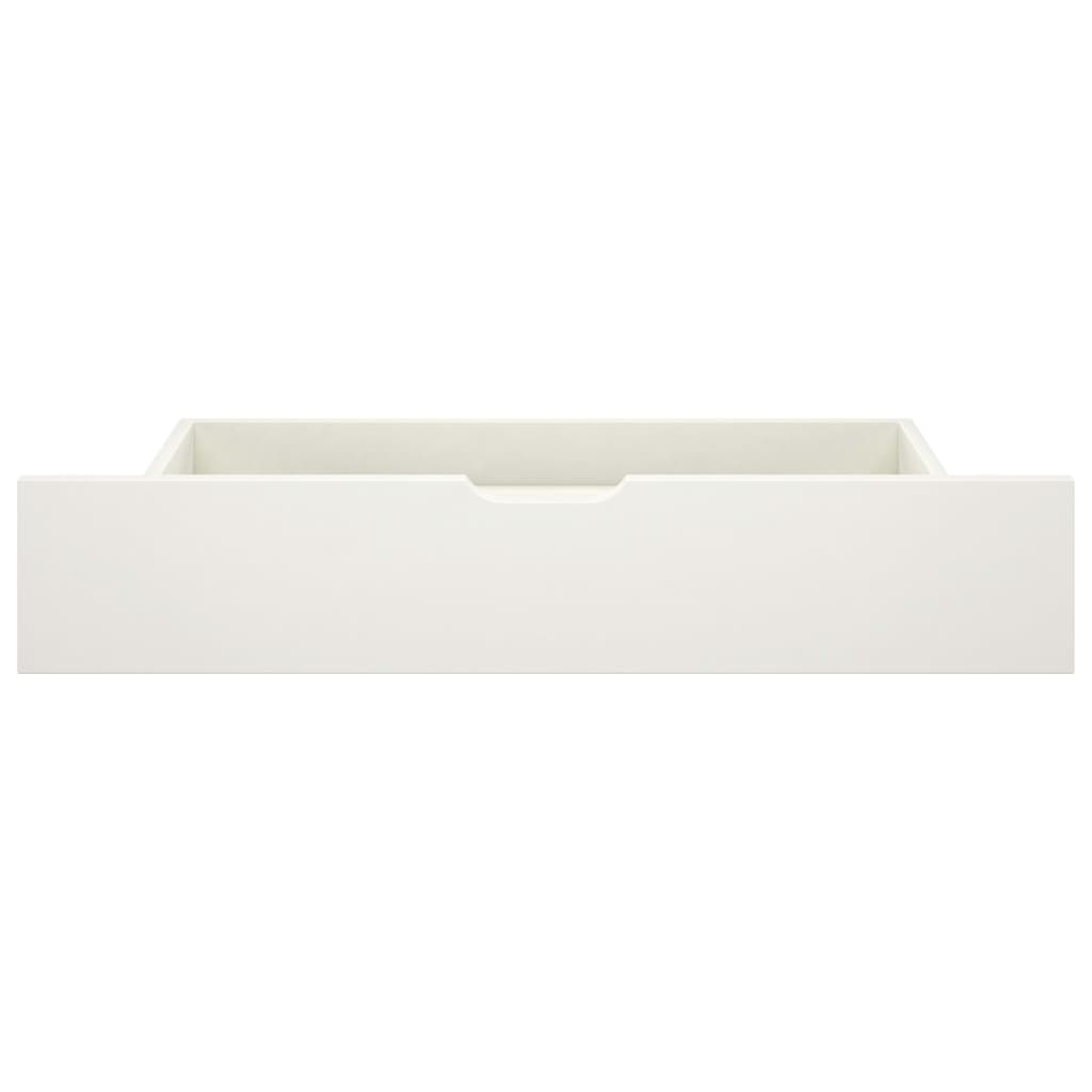 Sängynrunko 2 vetolaatikolla valkoinen täysi mänty 100x200 cm - Sisustajankoti.fi