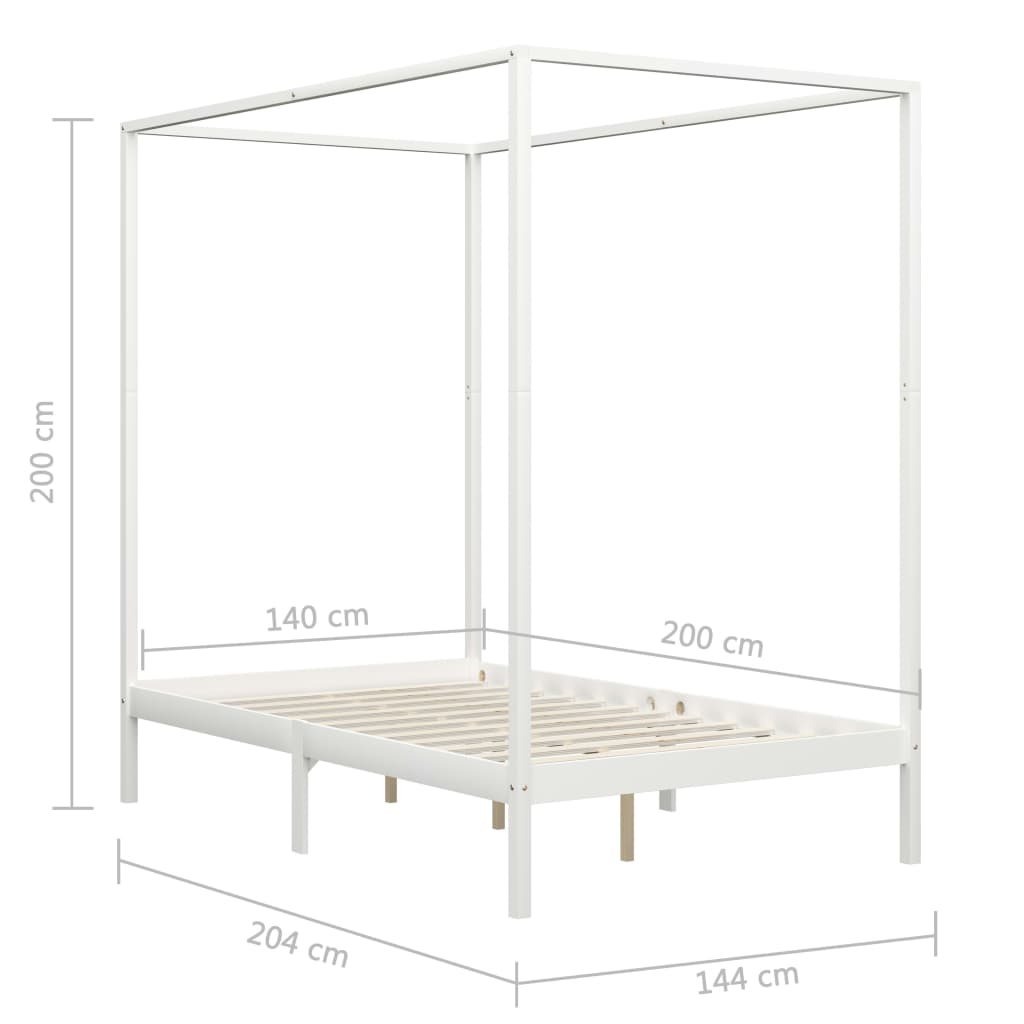 Pylvässänky 2 vetolaatikolla valkoinen täysi mänty 140x200 cm - Sisustajankoti.fi