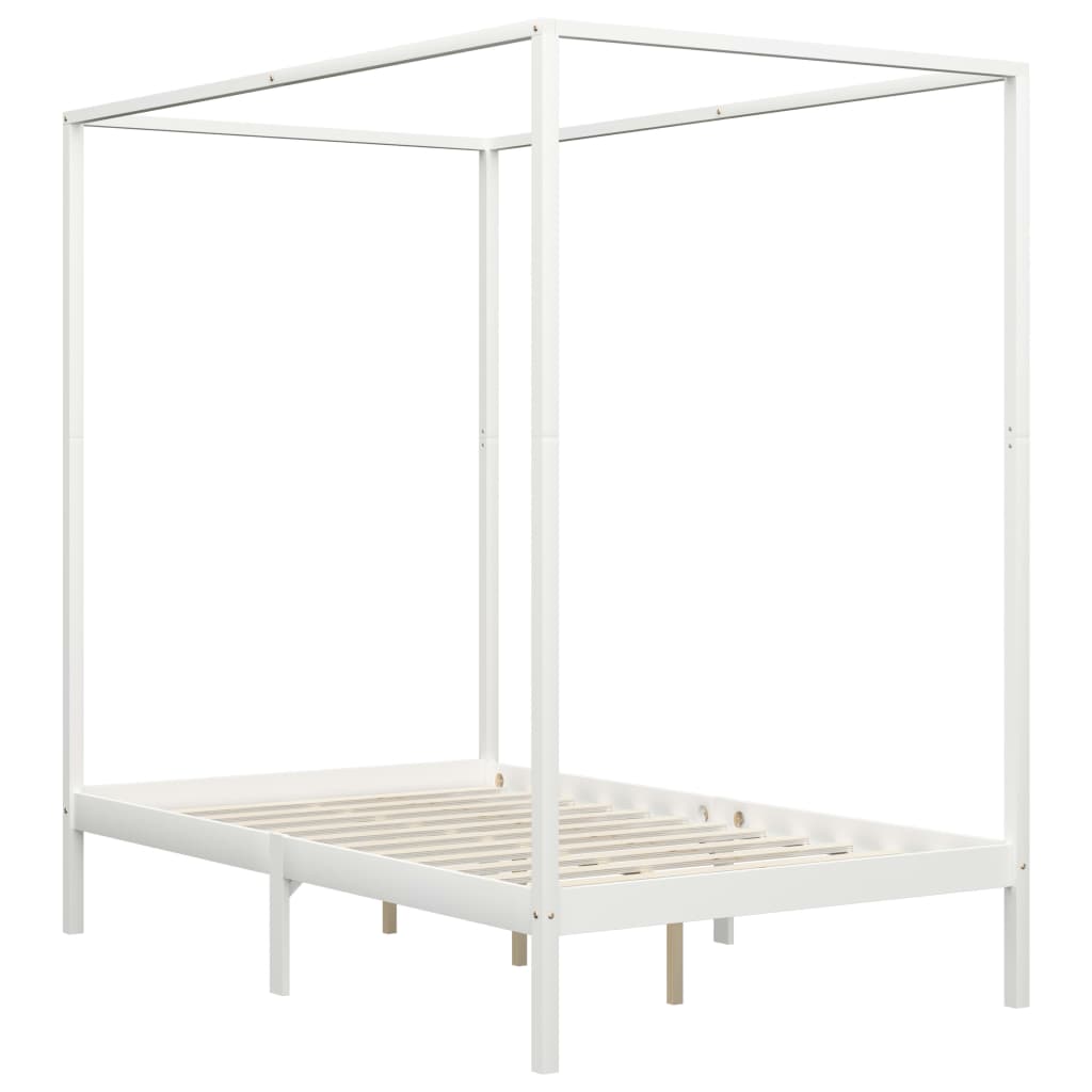 Pylvässänky 2 vetolaatikolla valkoinen täysi mänty 140x200 cm - Sisustajankoti.fi