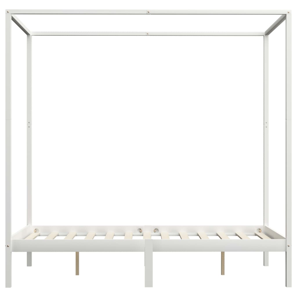 Pylvässänky 2 vetolaatikolla valkoinen täysi mänty 140x200 cm - Sisustajankoti.fi