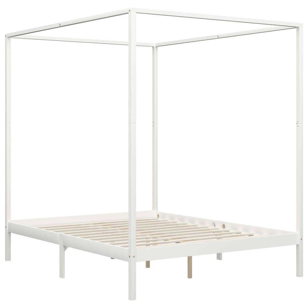 Pylvässänky 2 vetolaatikolla valkoinen täysi mänty 180x200cm - Sisustajankoti.fi