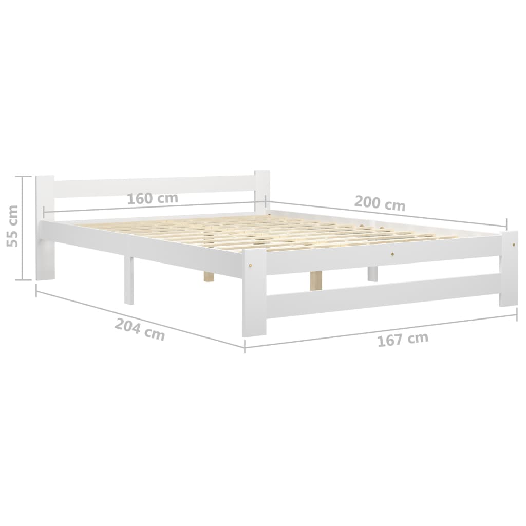 Sängynrunko 2 vetolaatikolla valkoinen täysi mänty 160x200 cm - Sisustajankoti.fi