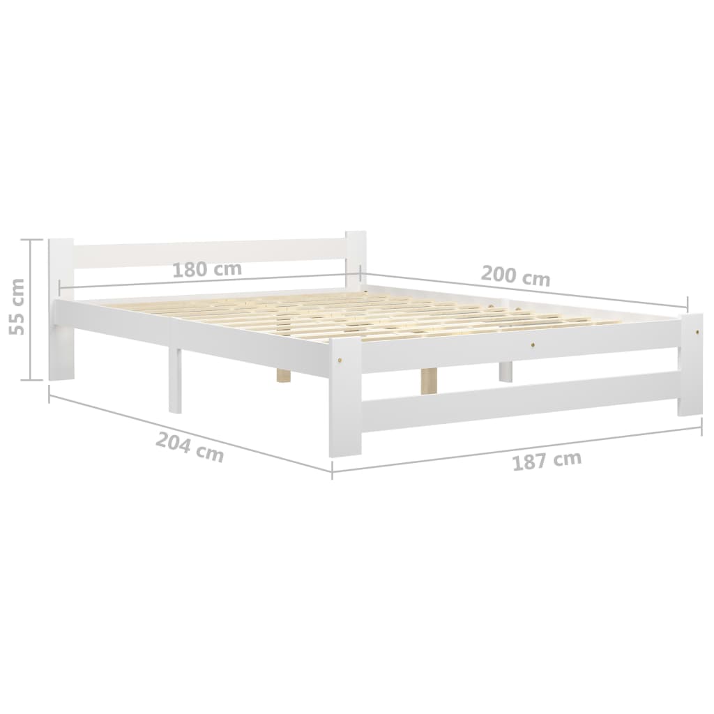 Sängynrunko 2 vetolaatikolla valkoinen täysi mänty 180x200 cm - Sisustajankoti.fi