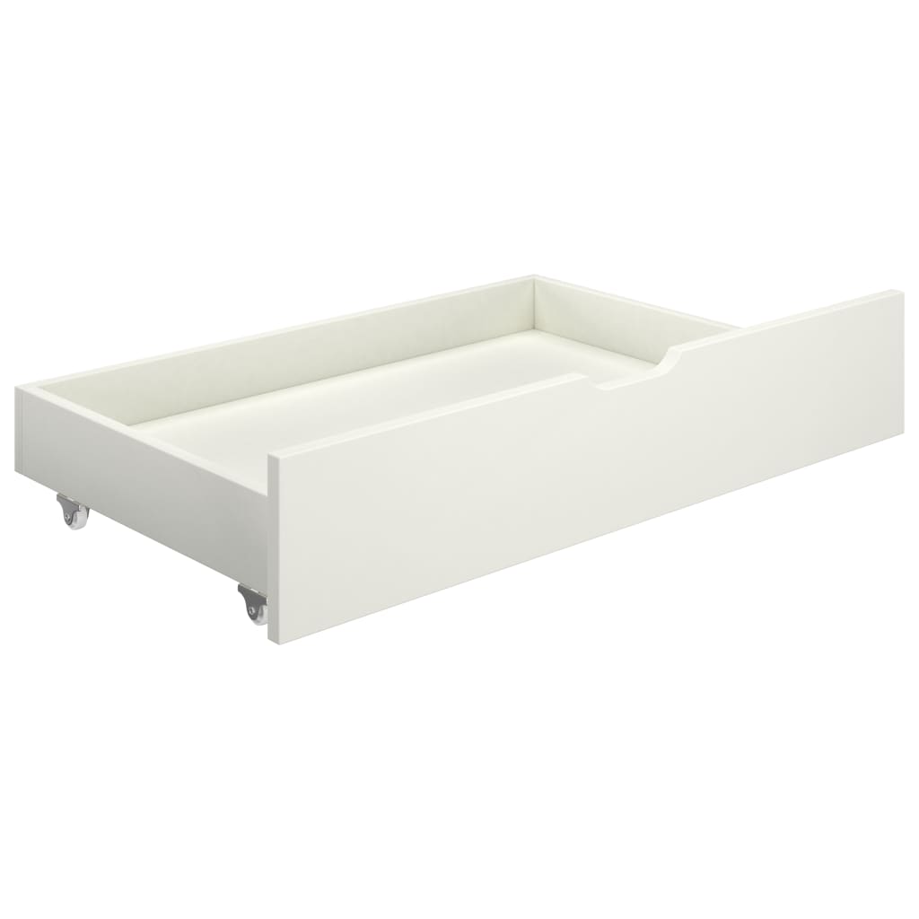 Sängynrunko 4 vetolaatikolla valkoinen täysi mänty 200x200 cm - Sisustajankoti.fi