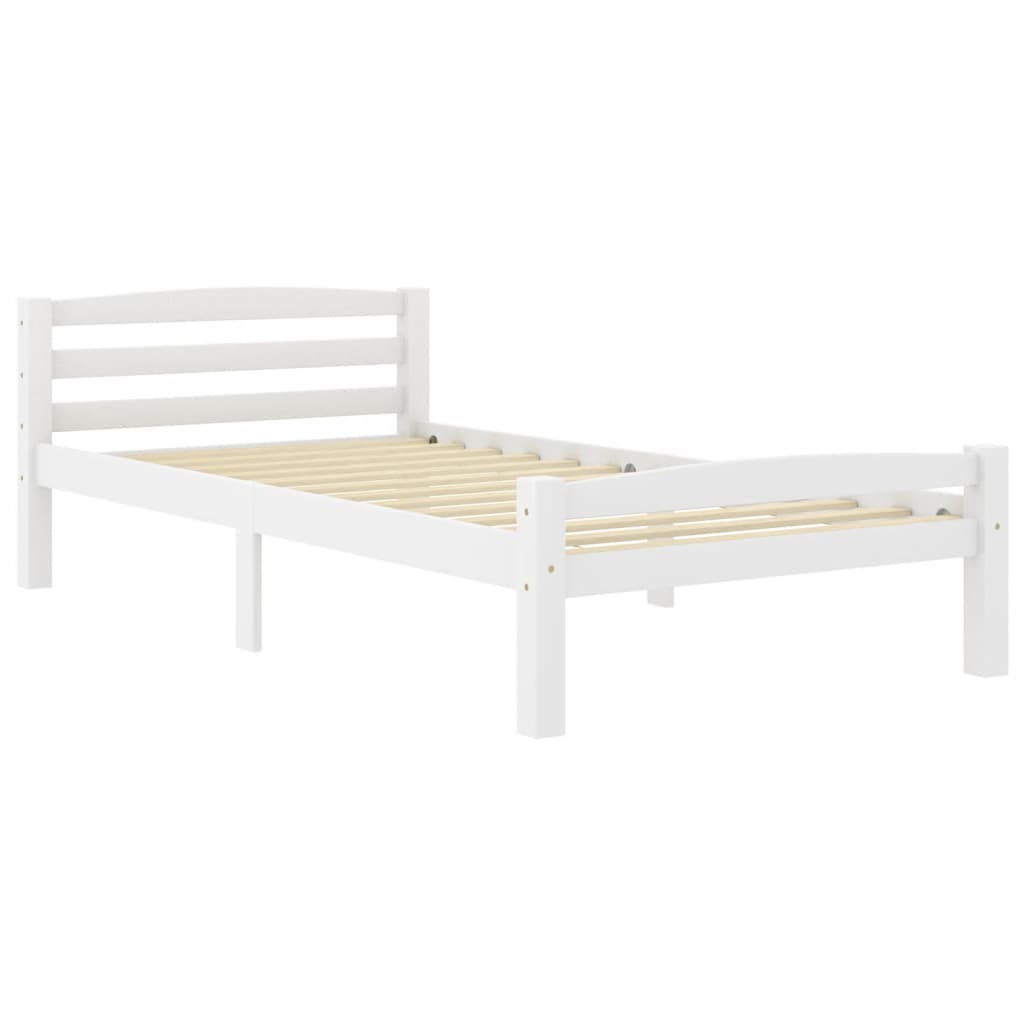 Sängynrunko 2 vetolaatikolla valkoinen täysi mänty 90x200 cm - Sisustajankoti.fi