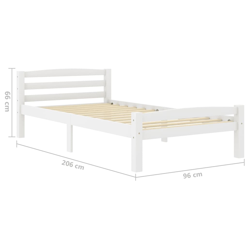 Sängynrunko 2 vetolaatikolla valkoinen täysi mänty 90x200 cm - Sisustajankoti.fi