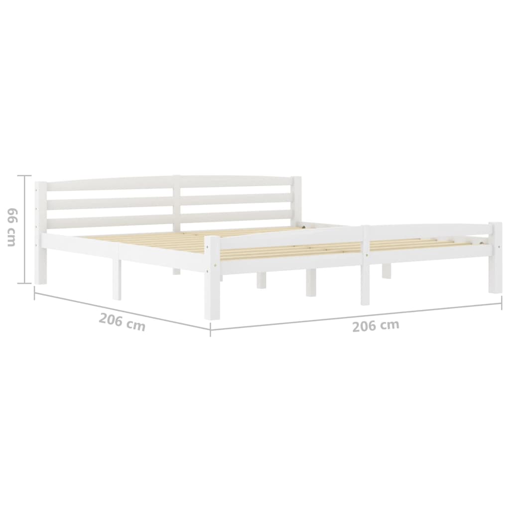 Sängynrunko 2 vetolaatikolla valkoinen täysi mänty 200x200 cm - Sisustajankoti.fi