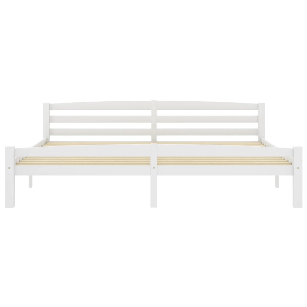 Sängynrunko 4 vetolaatikolla valkoinen täysi mänty 200x200 cm - Sisustajankoti.fi