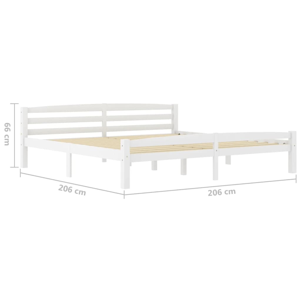 Sängynrunko 4 vetolaatikolla valkoinen täysi mänty 200x200 cm - Sisustajankoti.fi