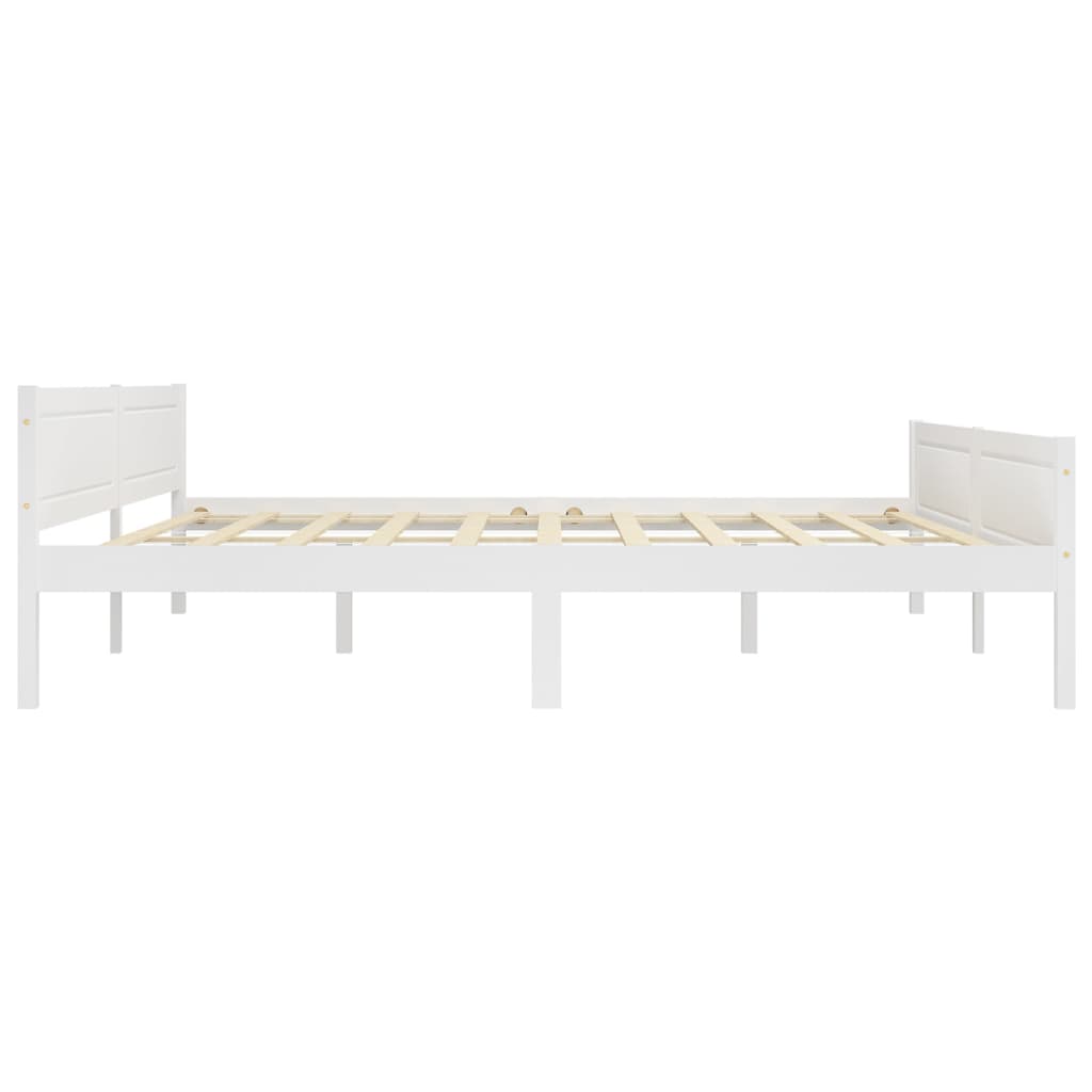 Sängynrunko 2 vetolaatikolla valkoinen täysi mänty 200x200 cm - Sisustajankoti.fi