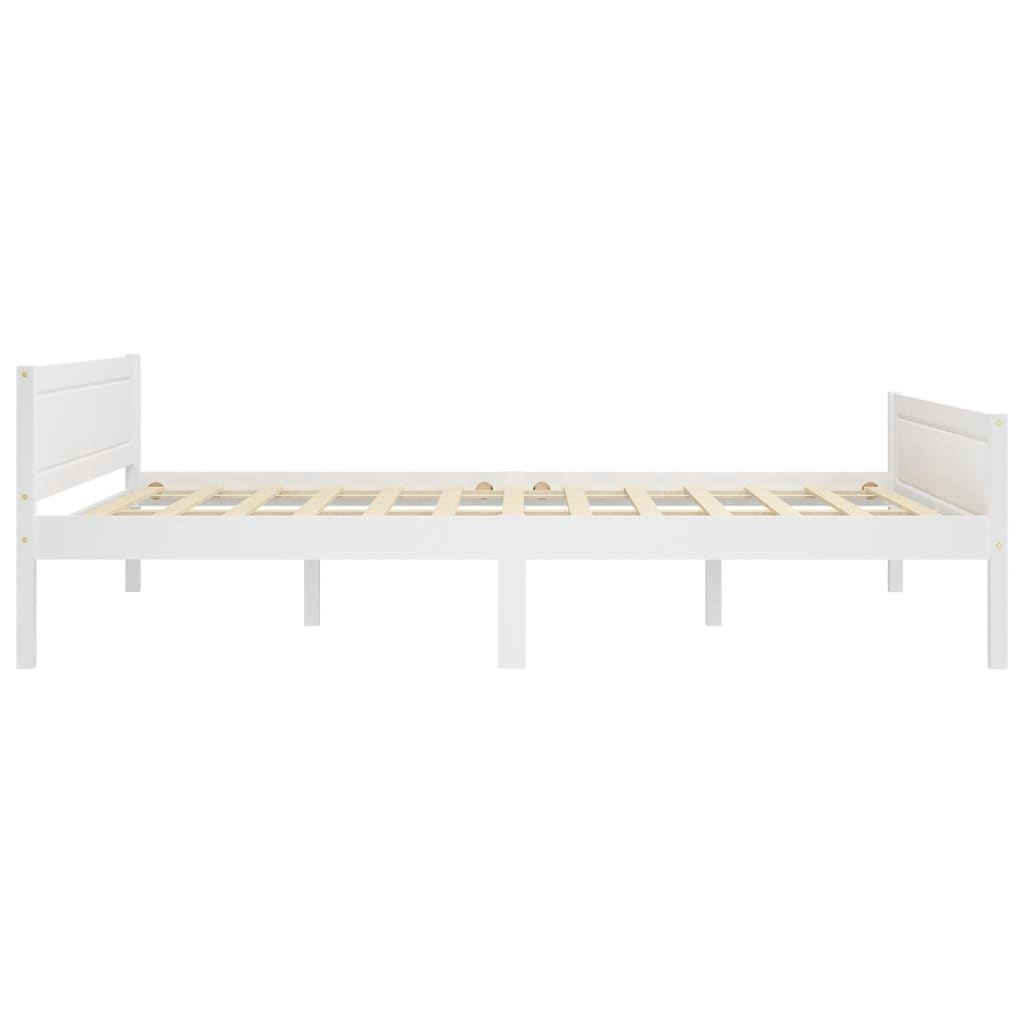 Sängynrunko 4 vetolaatikolla valkoinen täysi mänty 140x200 cm - Sisustajankoti.fi