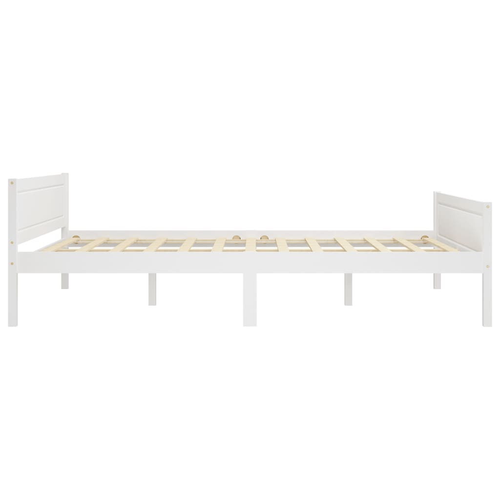 Sängynrunko 4 vetolaatikolla valkoinen täysi mänty 160x200 cm - Sisustajankoti.fi