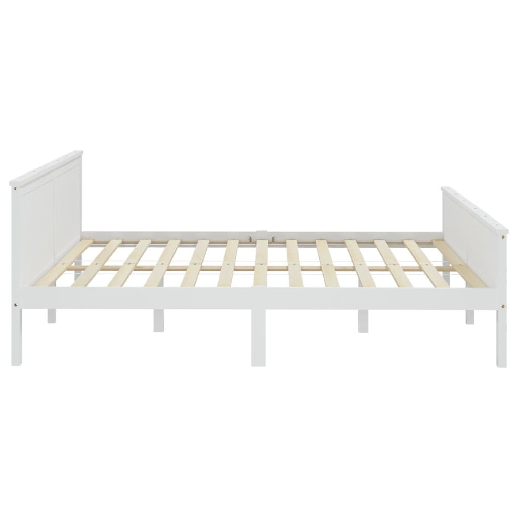 Sängynrunko 4 vetolaatikolla valkoinen täysi mänty 200x200 cm - Sisustajankoti.fi