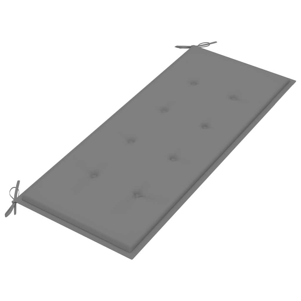 Puutarhapenkki harmaat tyyny 120 cm täysi tiikki - Sisustajankoti.fi