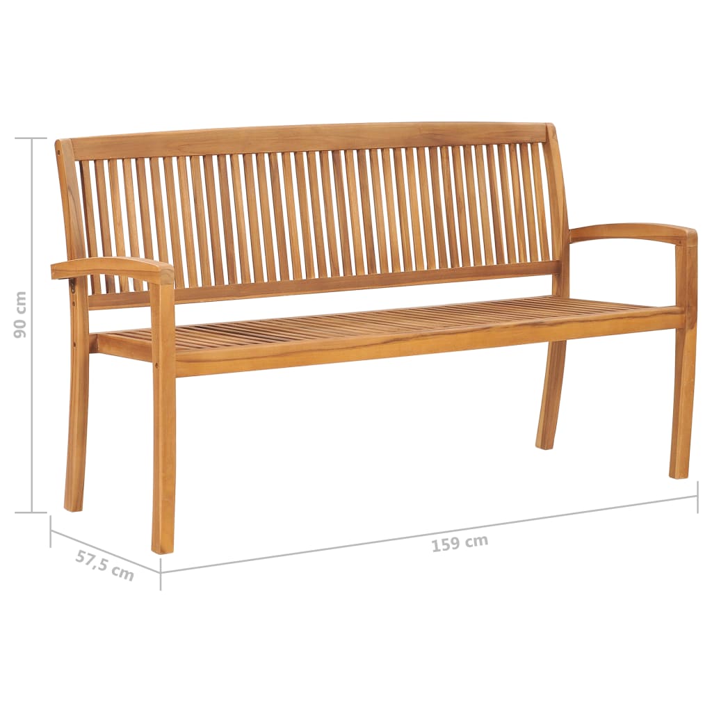 Pinottava puutarhapenkki tyynyllä 159 cm täysi tiikki - Sisustajankoti.fi