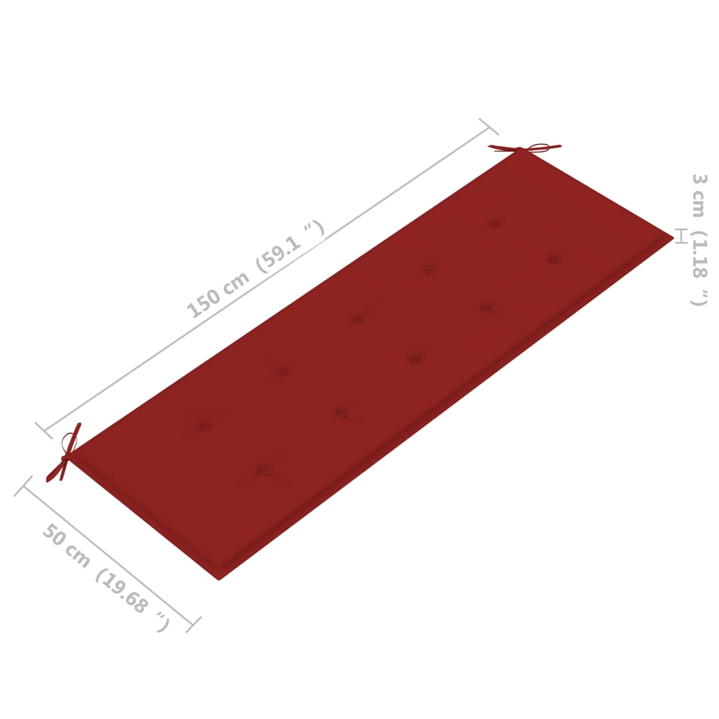 Pinottava puutarhapenkki tyynyllä 159 cm täysi tiikki - Sisustajankoti.fi