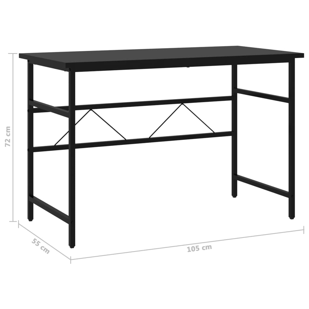 Tietokonepöytä musta 105x55x72 cm MDF/metalli - Sisustajankoti.fi