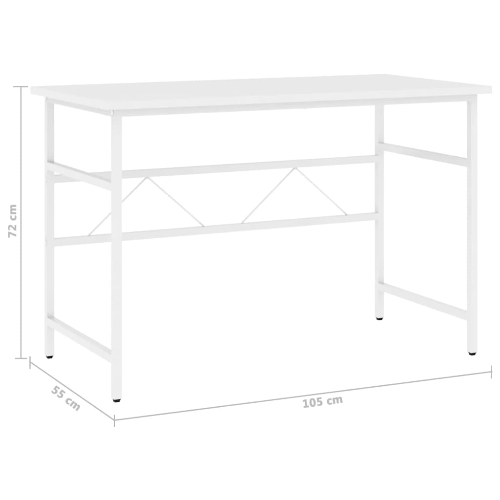 Tietokonepöytä valkoinen 105x55x72 cm MDF/metalli - Sisustajankoti.fi