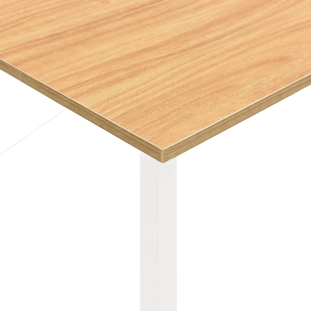 Tietokonepöytä valk. ja vaalea tammi 105x55x72 cm MDF/metalli - Sisustajankoti.fi