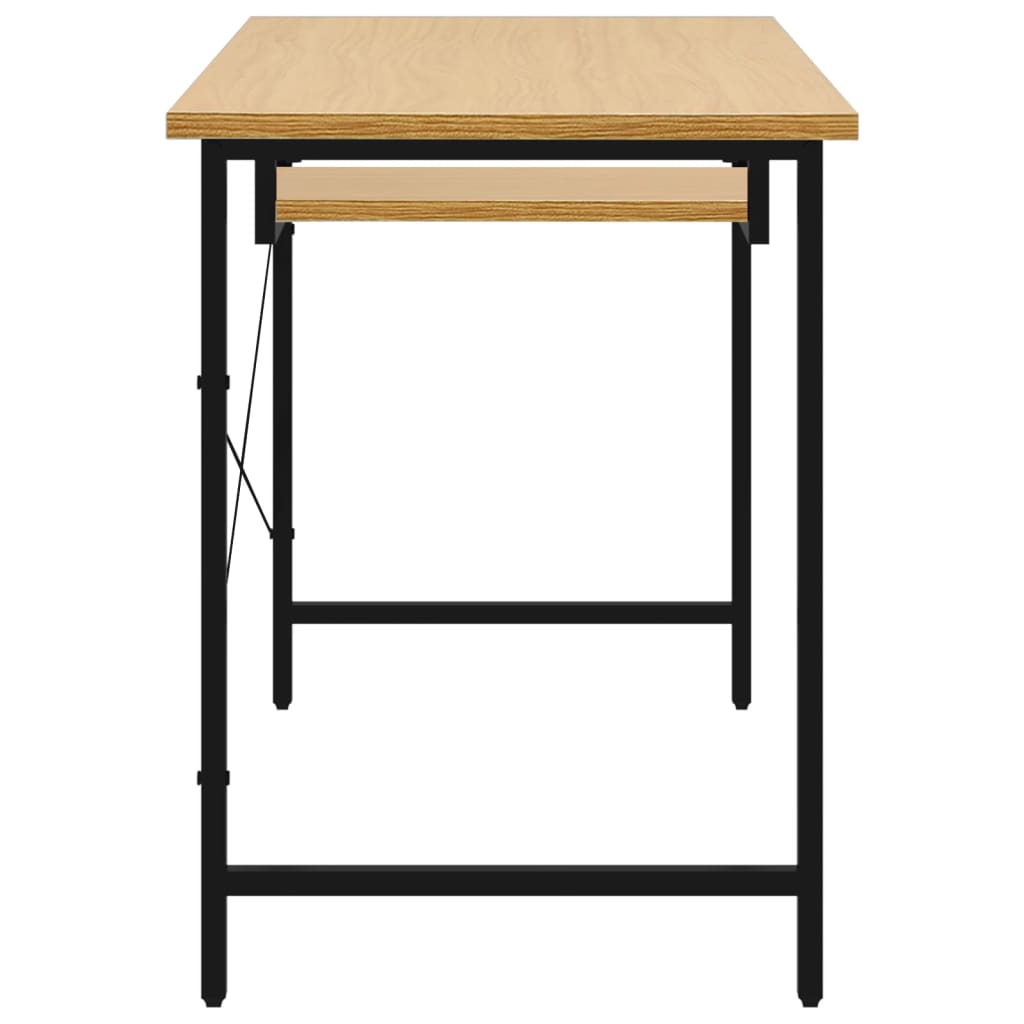 Tietokonepöytä musta ja vaalea tammi 105x55x72 cm MDF/metalli - Sisustajankoti.fi