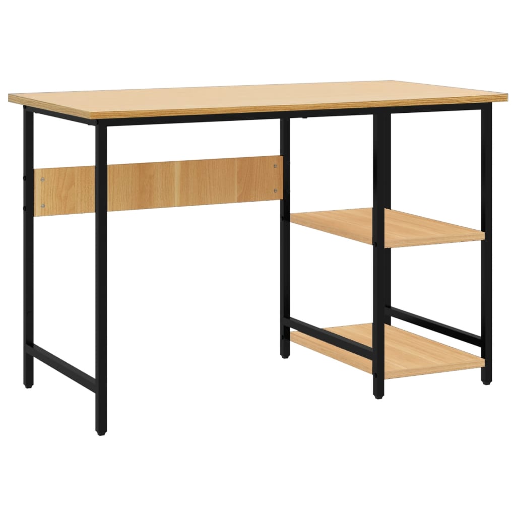 Tietokonepöytä musta ja vaalea tammi 105x55x72 cm MDF/metalli - Sisustajankoti.fi