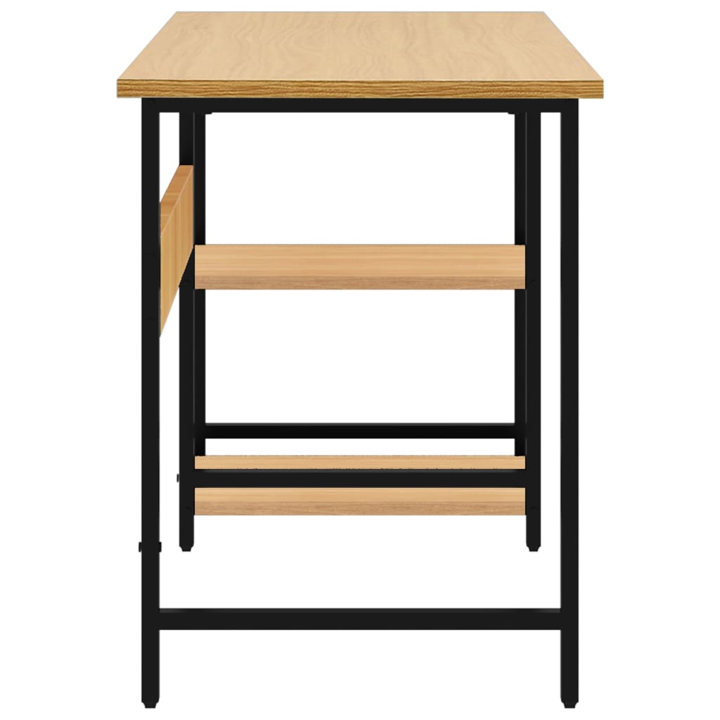 Tietokonepöytä musta ja vaalea tammi 105x55x72 cm MDF/metalli - Sisustajankoti.fi