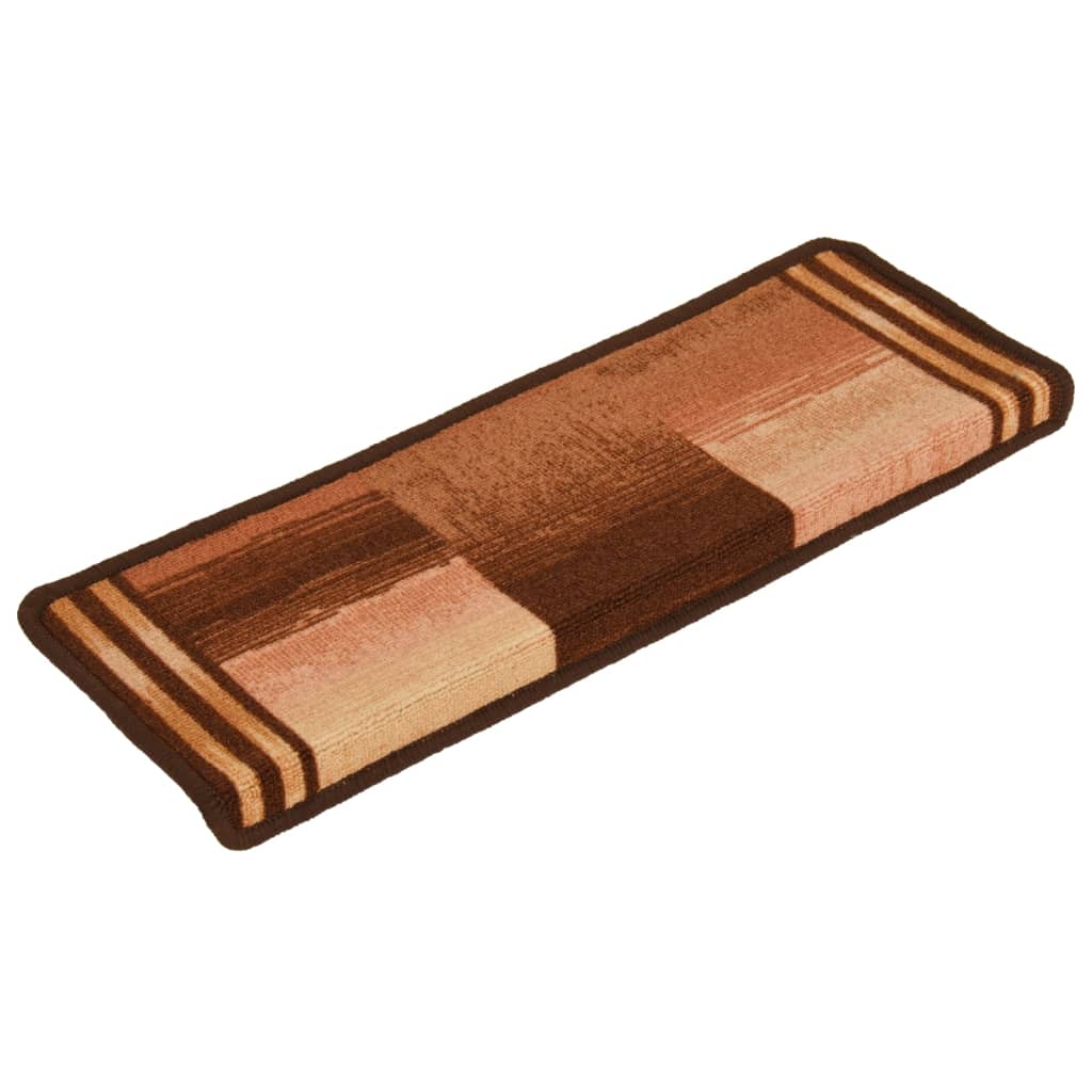 Itsekiinnittyvät porrasmatot 15 kpl 65x25 cm ruskea - Sisustajankoti.fi